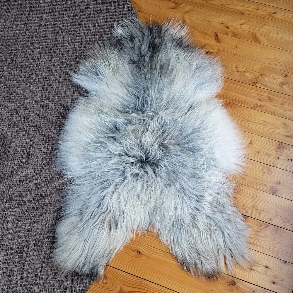Genuine Icelandic Sheepskin Rug Gray Pelt Throw 53